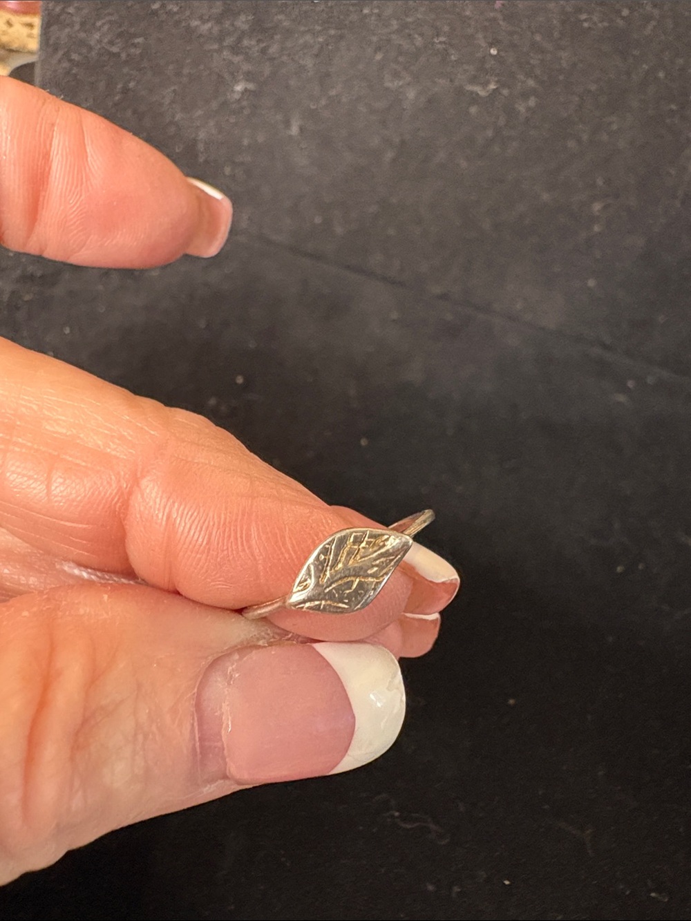 Delicate Silver Leaf Ring - 925  Women Jewelry Sz 6 1/4